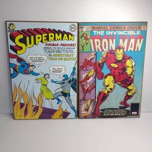 Suparman & Iron Man Wall Plaque DC & Marvel Comics Bed Bath & Beyond
